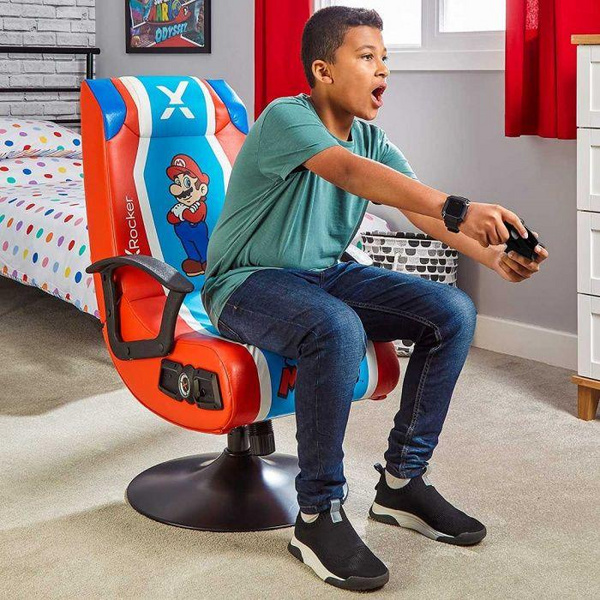 Karrige për lojëra X Rocker Nintendo Super Mario, e kuqe