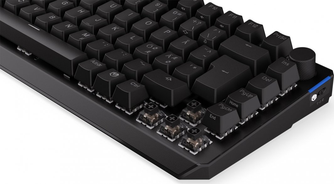 Tastierë gaming Endorfy Thock 75% Wireless, mekanike Kailh Black Box, RGB, e zezë