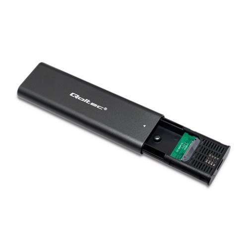 Kuti eksterne për SSD M.2 Qoltec, SATA NVMe, USB Type C, 10 Gb/s, alumini