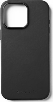 Mbulesë lëkure për telefon Mujjo Leather Case, për iPhone 16 Pro Max, MagSafe, e zezë