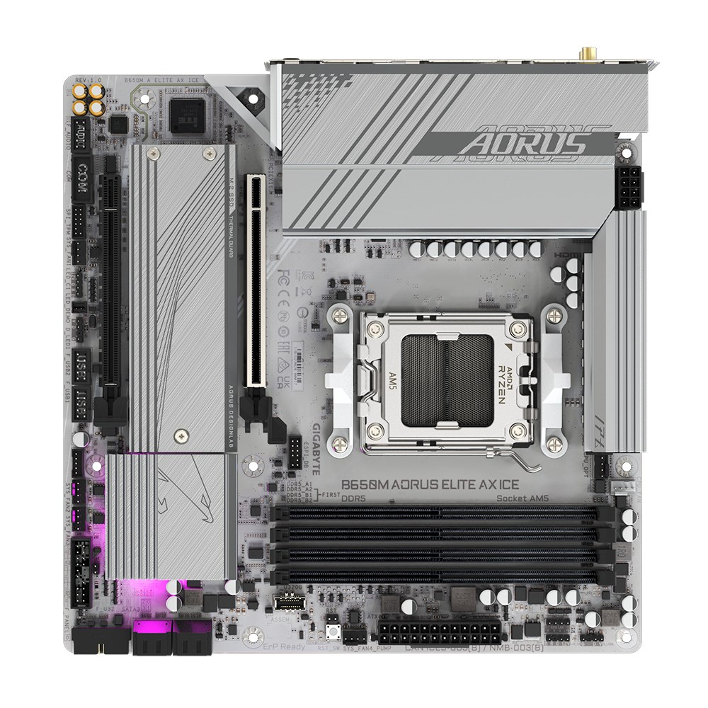 Pllakë amë Gigabyte B650M AORUS ELITE AX ICE, mATX AM5, e zezë