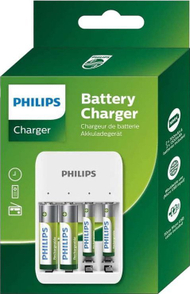 Karikues baterish Philips SCB4013NB, AA dhe AAA, 2x AA 1300mAh, 2x AAA, i bardhë