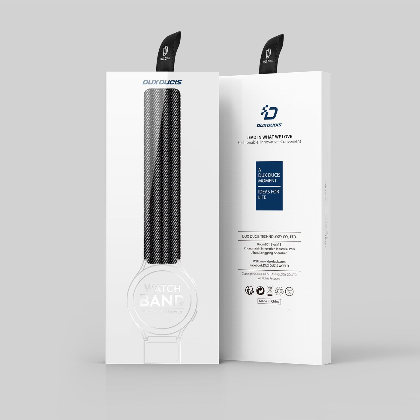 Rripa DUX DUCIS Milanese për Samsung Galaxy Watch, 20mm, çelik inox, i zi