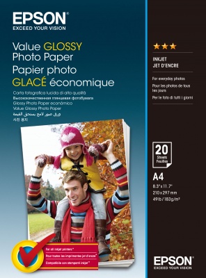 Letër për printim EPSON Value Glossy Photo Paper, A4, 20 faqe