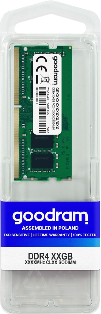 Memorie Goodram SODIMM DDR4, 16GB, 2400MHz, CL17