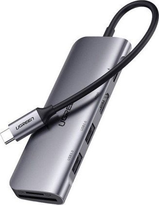 Stacion dokimi Ugreen CM195, USB C, HDMI 4K, gri