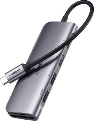 Stacion dokimi Ugreen CM195, USB C, HDMI 4K, gri