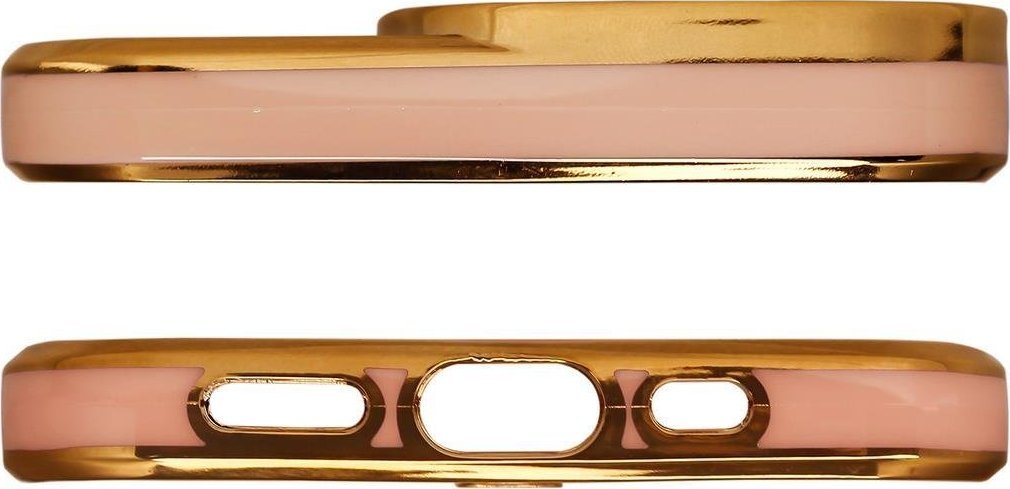 Mbulesë xheli Hurtel Fashion Case për Samsung Galaxy A12 5G, transparente, kornizë e artë