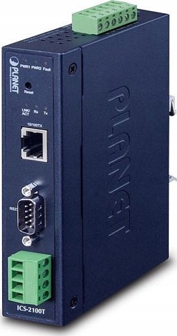 Server serial industrial PLANET IP30, 1 port, RS232 RS422 RS485, metalik