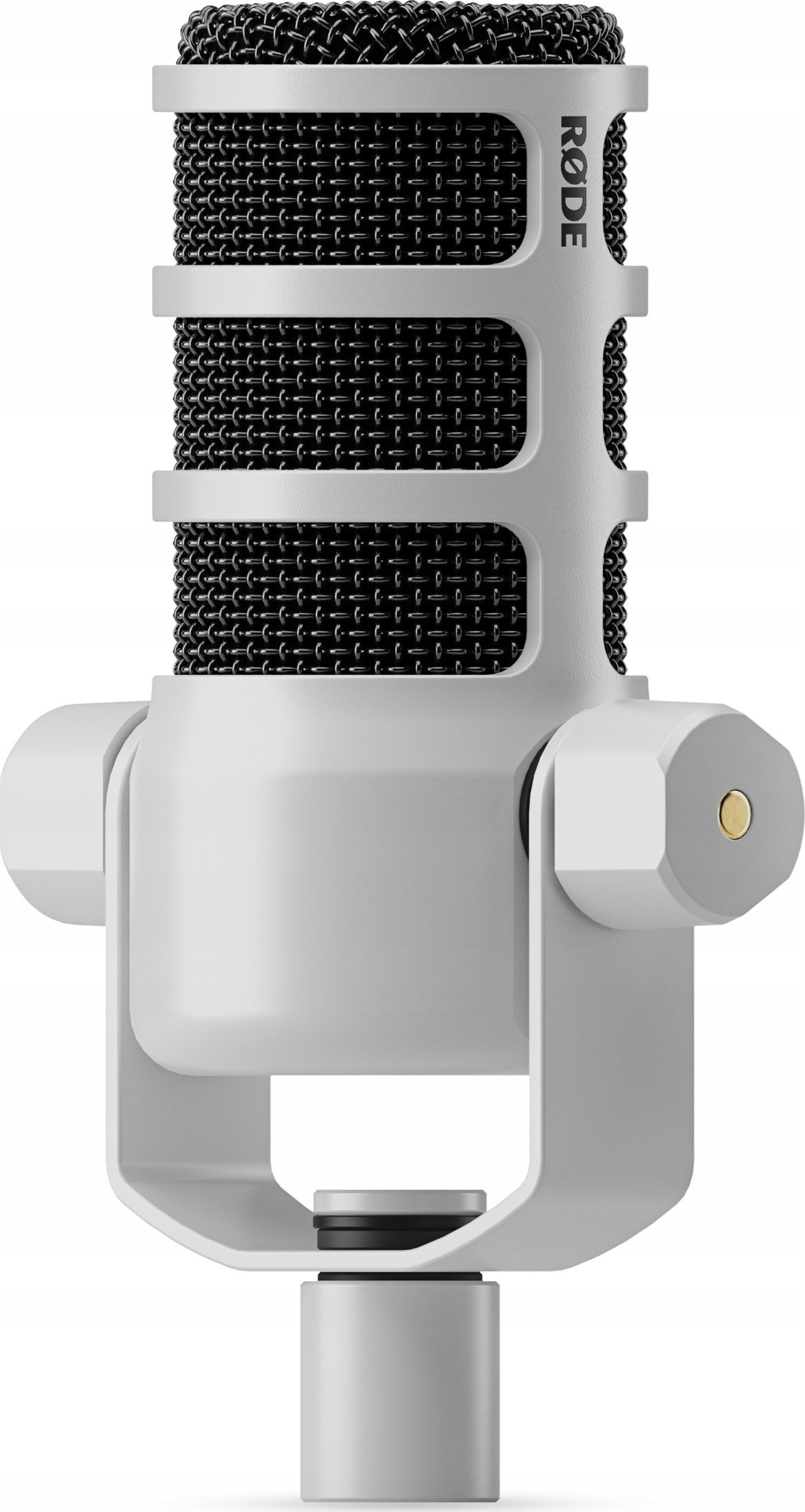 Mikrofon dinamik Rode PodMic, për podcast, i bardhë