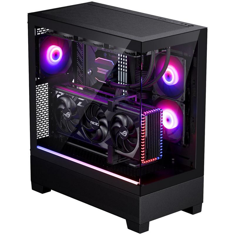 Kutia kompjuterike Phanteks XT View, mid tower, xham i temperuar, 3x ventilatorë RGB, USB C 3.2 Gen2, e zezë