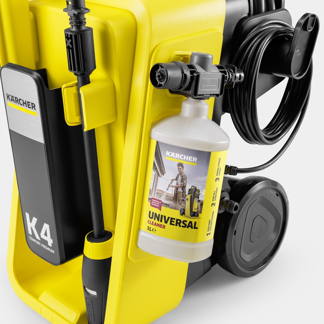 Pastrues me presion Kärcher K 4 Comfort Premium, 130 bar, 1800W, i verdhë