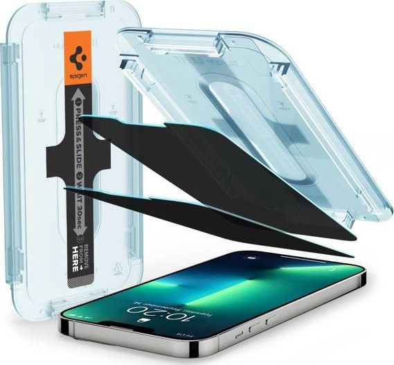 Set xhama mbrojtës Spigen GLAS.tR ez Fit Privacy për iPhone 13 Pro Max, 2 copë