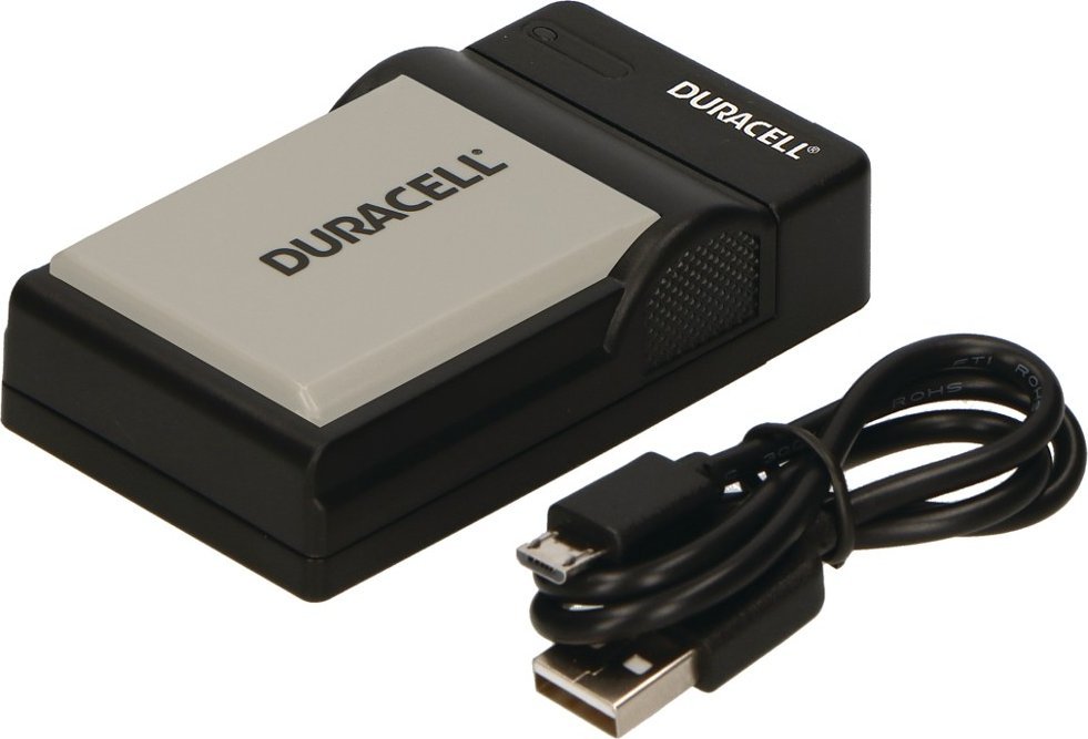 Karikues për kamerë Duracell DRC5906, me kabllo USB, për bateri DR9925 Canon LP-E5, i zi