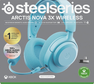 Слушалки за игри SteelSeries Arctis Nova 3X Wireless, за Xbox, Bluetooth, 40 часа батерија, боја аква