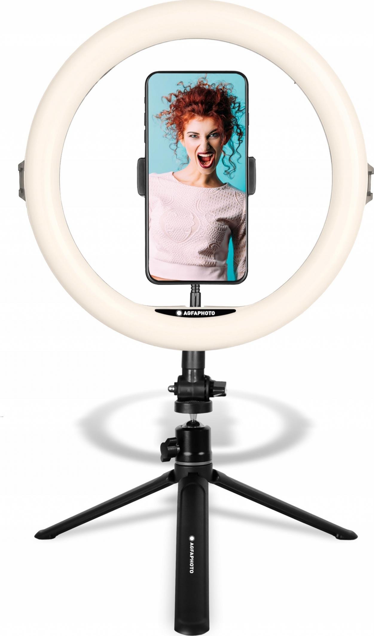 Ring Light AgfaPhoto AGFA ARL11, 11", 120 LED, me tripod dhe telekomandë, e bardhë