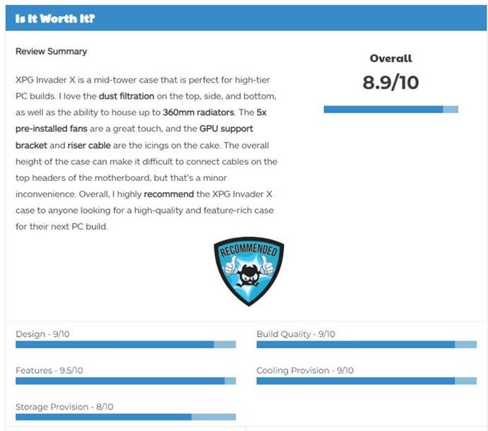 Kasë për PC ADATA XPG INVADER X, e bardhë