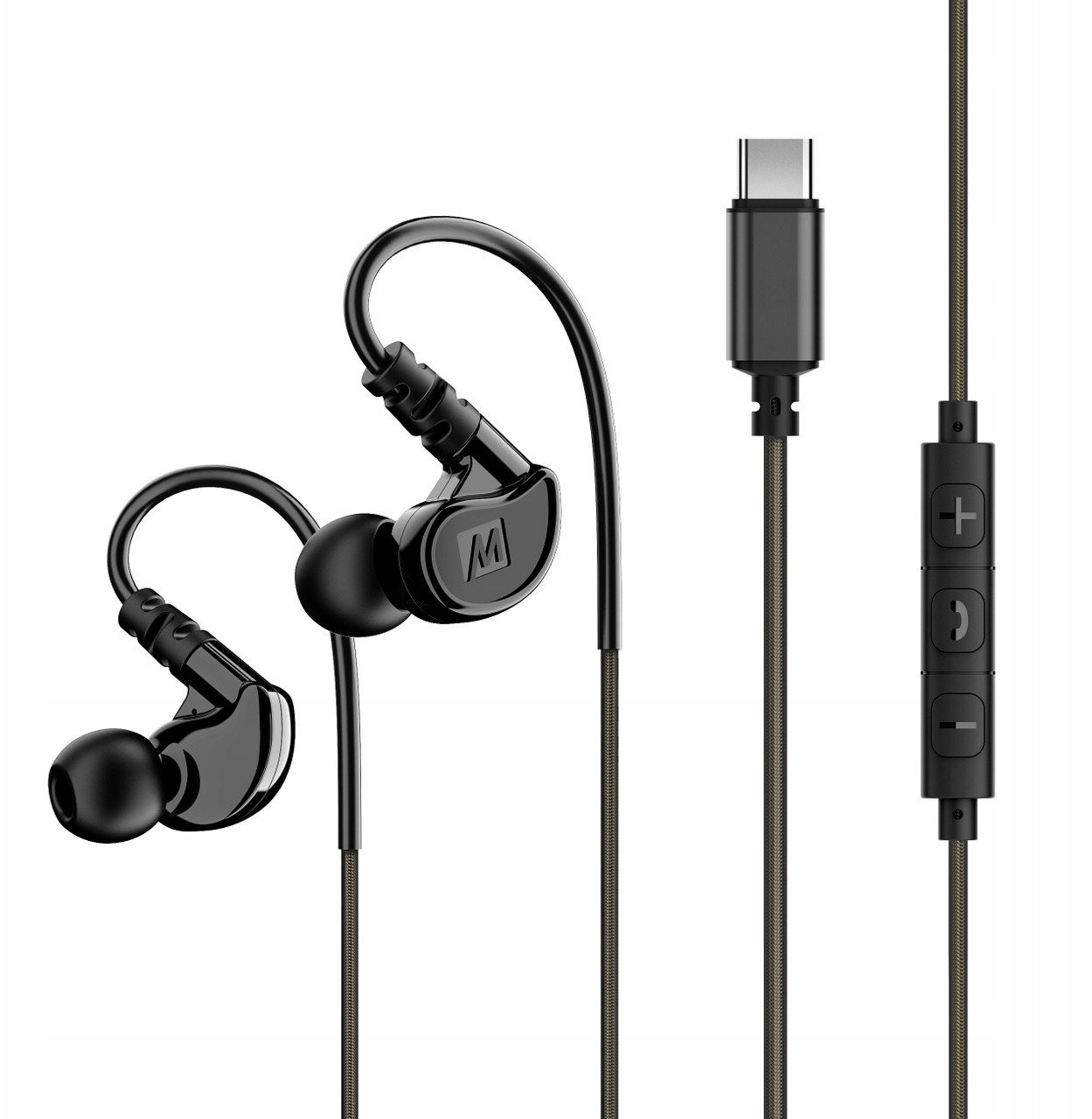 Kufje sportive Mee Audio M6, in ear, USB C, me mikrofon, të zeza