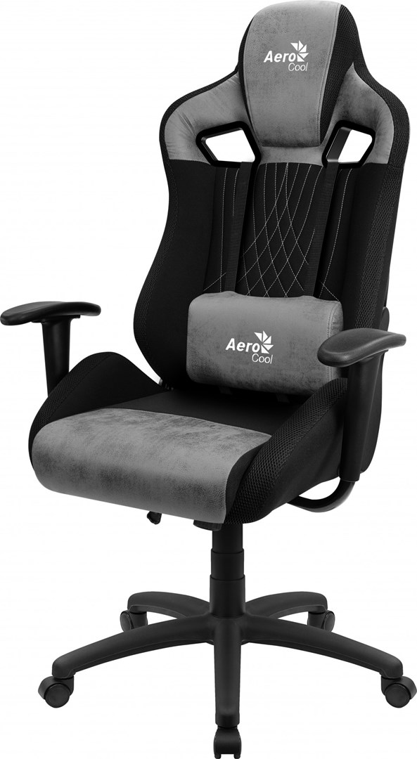 Karrige lojërash AeroCool EARL AeroSuede, 150 kg, e zezë/e hirtë
