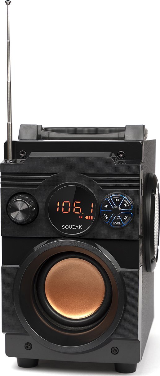 Bluetooth звучник Squeak BassBlaster SQ1001, мултифункционален, со FM радио, црн