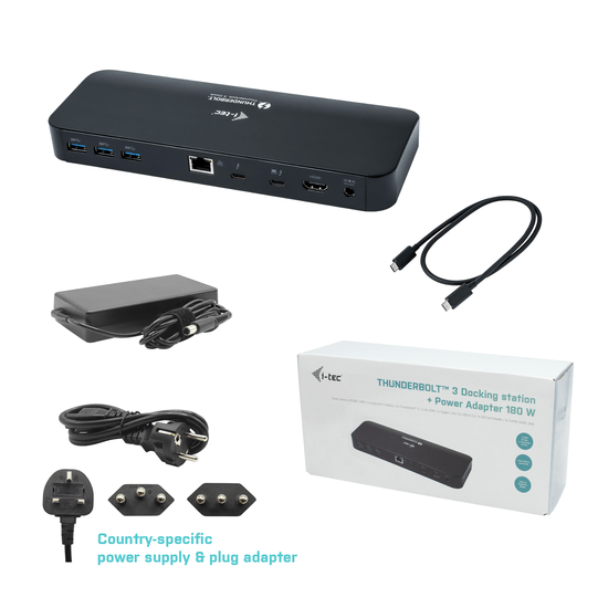 i-tec 2x Thunderbolt 3 5K Docking 60 W PSU (1 x Ethernet, 1 x HDMI, 1 x miniJack 3.5mm (microphone and headphones), 2 x Thunderbolt 3, 5 x USB 3.0, SD card reader)