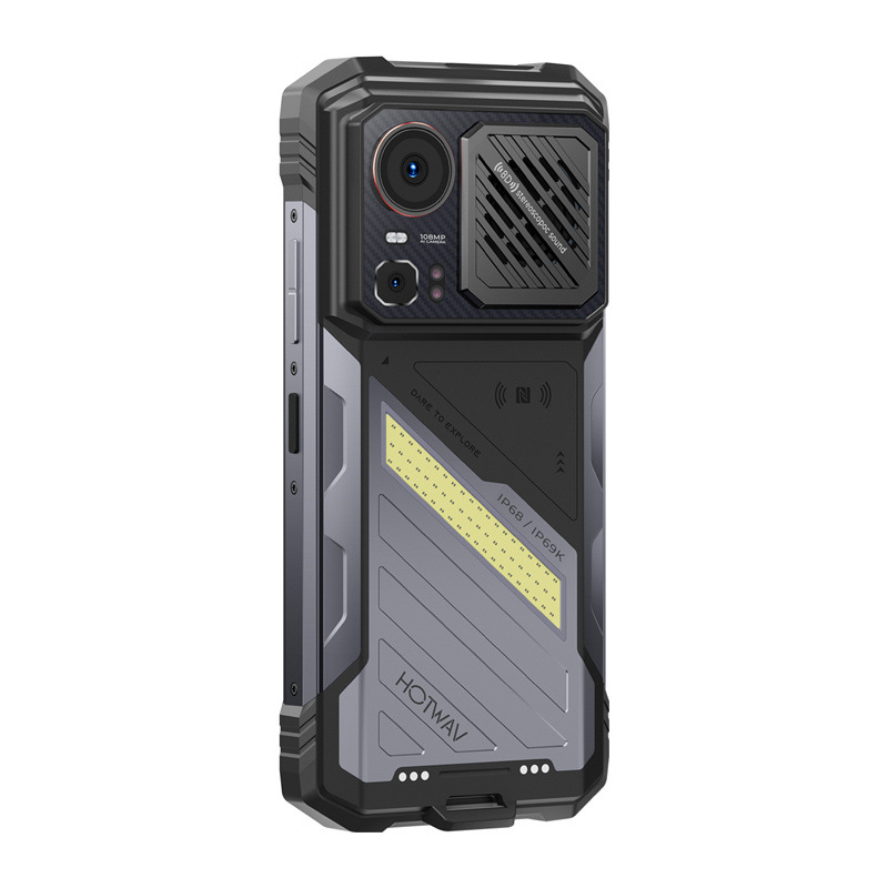Telefoni i fortë HOTWAV Hyper 8 Ultra, 12GB 512GB, 12000mAh, 5G, gri i zi