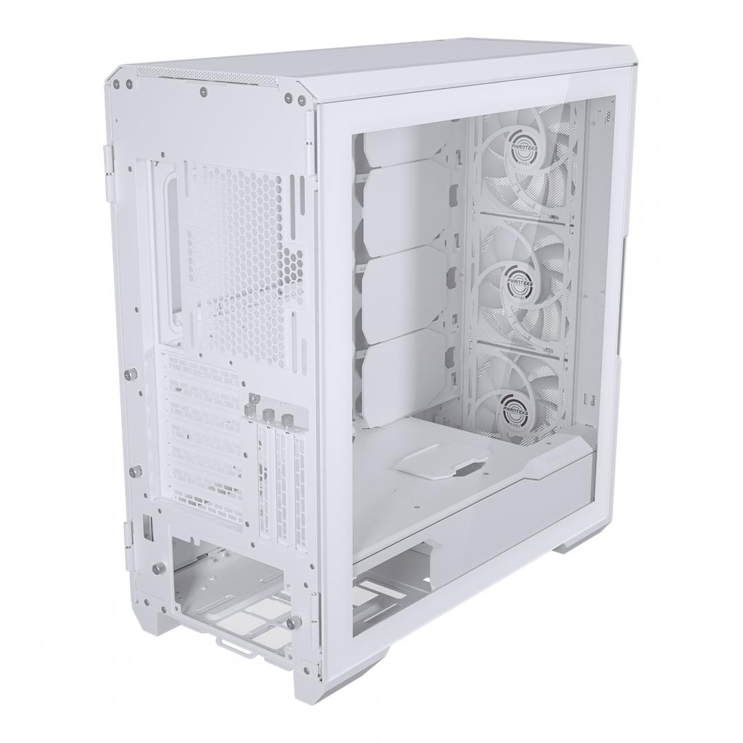 Kase PC Phanteks Eclipse G500A DRGB, xham i temperuar, 3 ventilatorë 140mm ARGB, e bardhë