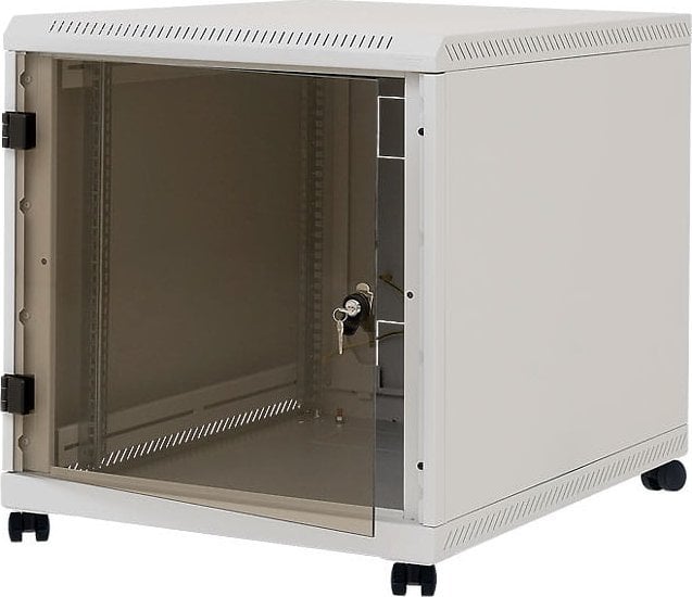 RACK dyshemeje Triton 19" 12U, 600x800mm, derë xhami, gri