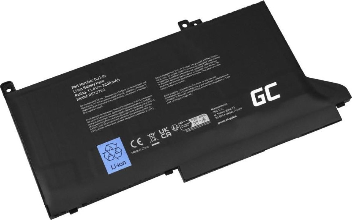 Батерија за лаптоп Green Cell DJ1J0, за Dell Latitude 7280 7290 7380 7390 7480 7490