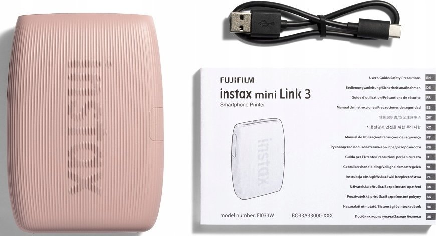 Printeri Fujifilm Instax Mini Link 3 EX D, Bluetooth, USB-C, rozë