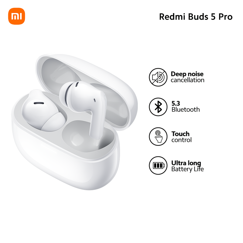 Kufje Xiaomi Auriculares Redmi Buds 5 Pro, të bardha