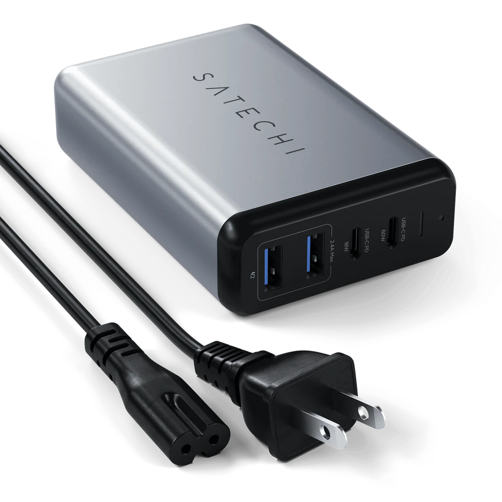 Karikues udhëtimi Satechi DUAL USB-C PD, 75W, i hirtë