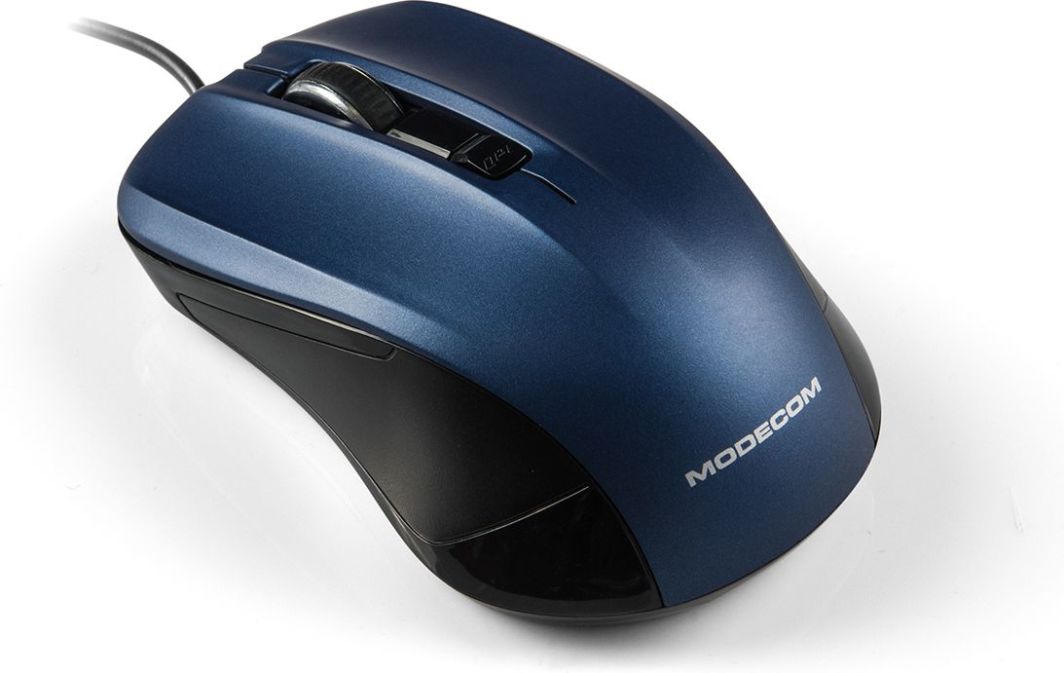 Maus Modecom M-MC-00M9.1-140, me kabllo, USB, i zi dhe i kaltërt