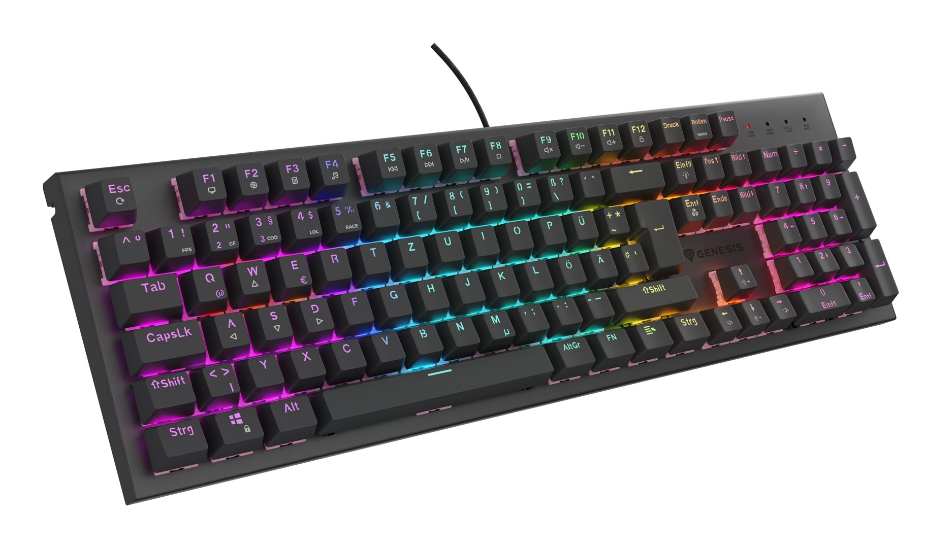 Tastierë GENESIS Thor 303, QWERTZ, RGB, e zezë