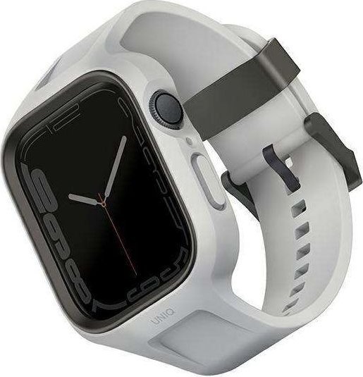 Rrip dhe mbrojtëse UNIQ Monos 2in1 për Apple Watch 44mm 45mm, plastik, gri