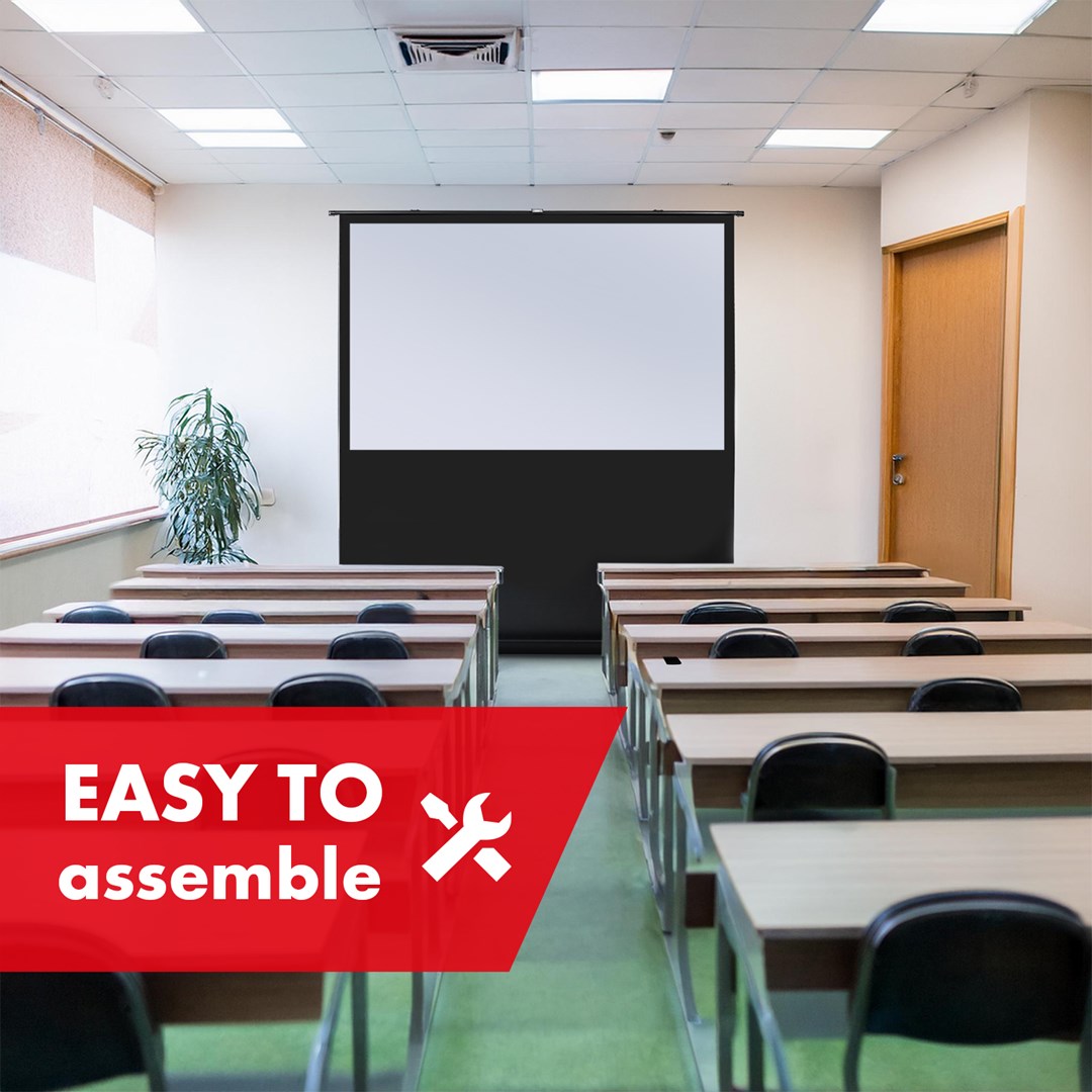 Ekran për projektor Maclean MC-213, 100", 16:10, i bardhë/zi