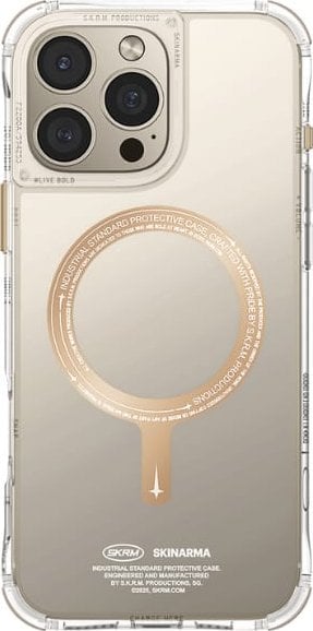 Mbulesë telefoni Skinarma Saido iPhone 16 Pro Max 6.9", magnetike, transparente, ngjyrë champagne