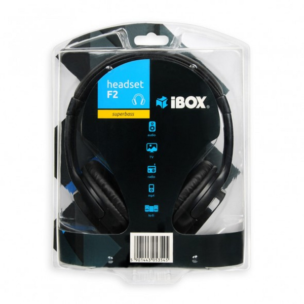 Kufje iBox F2 Audio, 5m kabllo, të zeza