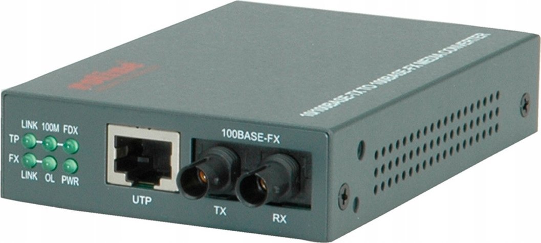 Konvertues rrjeti Roline Fast Ethernet 21.13.1070, RJ-45 në ST, 10/100 Mbit/s, gri