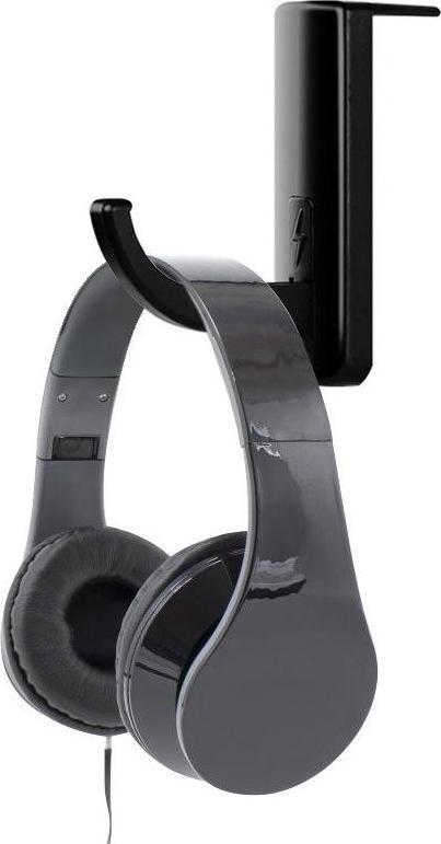 Mbajtëse për kufje Techly, plastike, e zezë