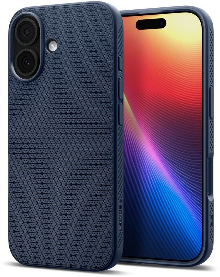 Mbulesë telefoni Spigen Liquid Air për iPhone 17, silikon fleksibël, navy blue