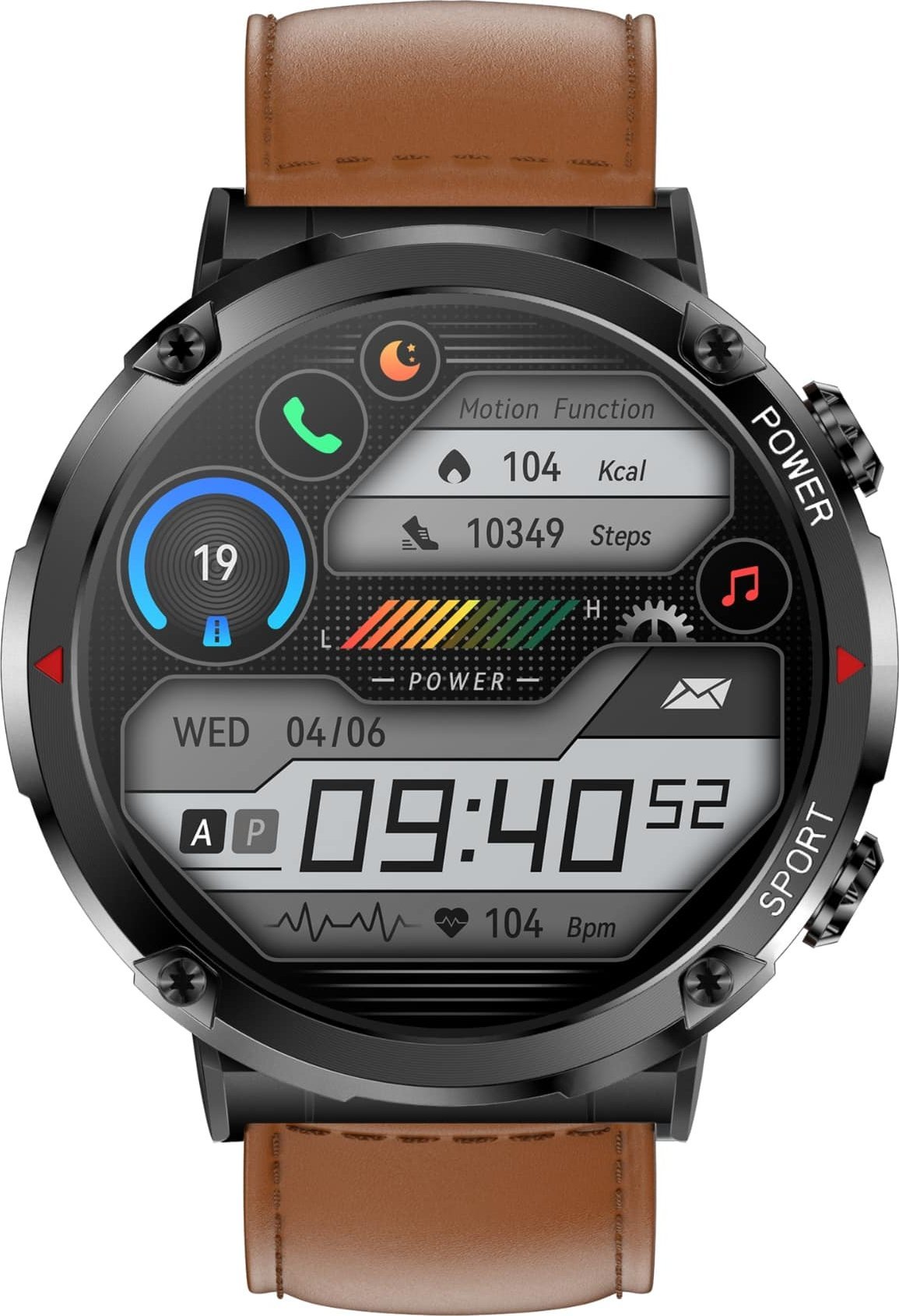Smartwatch Gravity GT21 4, Bluetooth Call, dy rripa, për meshkuj