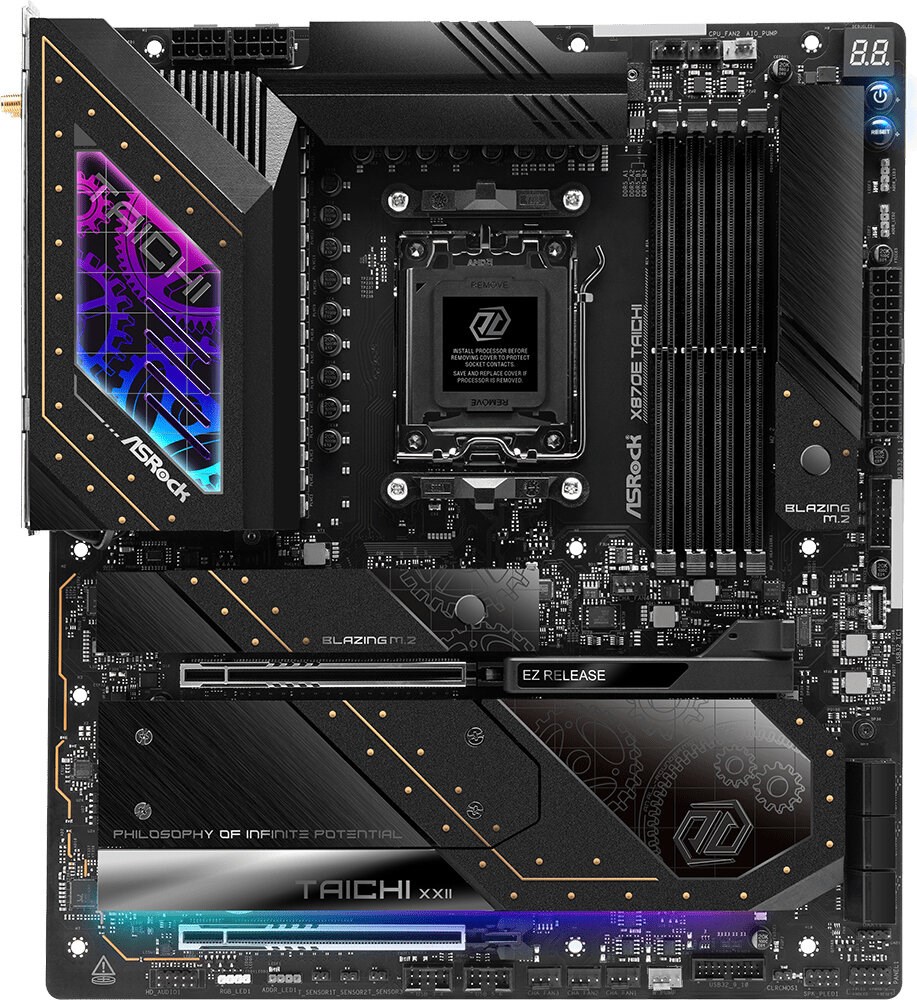 Pllakë amë Asrock X870E Taichi, DDR5, EATX AM5, e zezë
