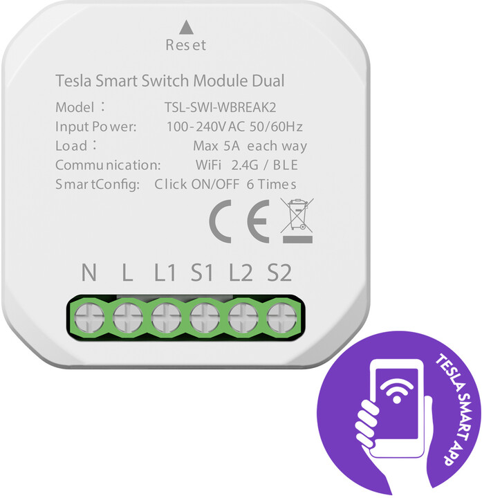 Modul i dyfishtë Tesla Smart Switch