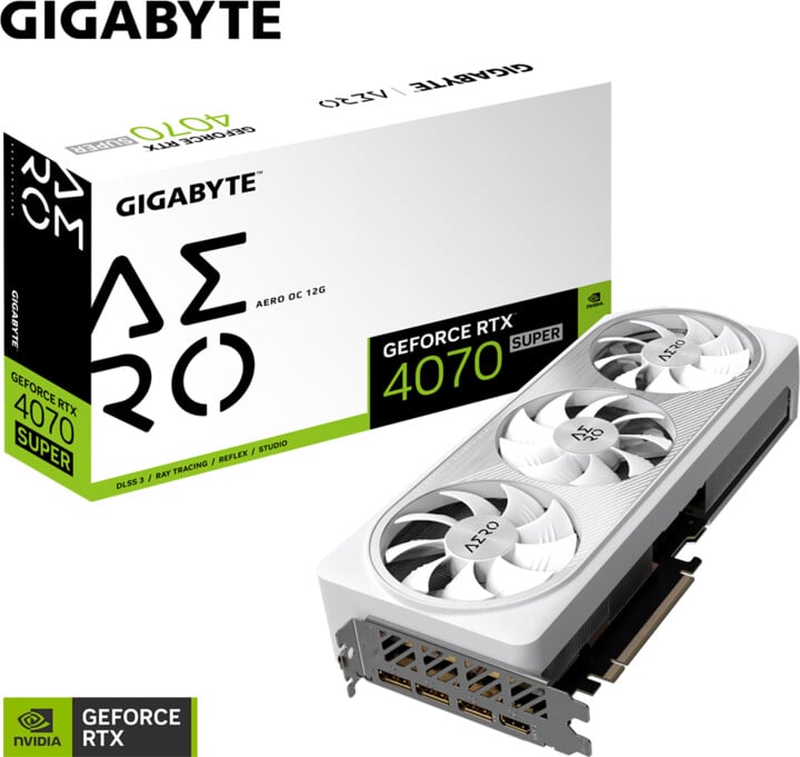 Kartelë grafike GIGABYTE GeForce RTX 4070 SUPER AERO OC 12G, 12GB GDDR6X