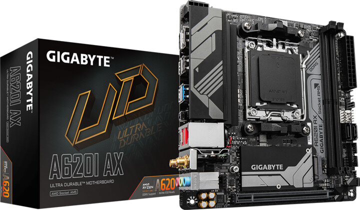 Pllakë amë GIGABYTE A620I AX, AM5, mITX