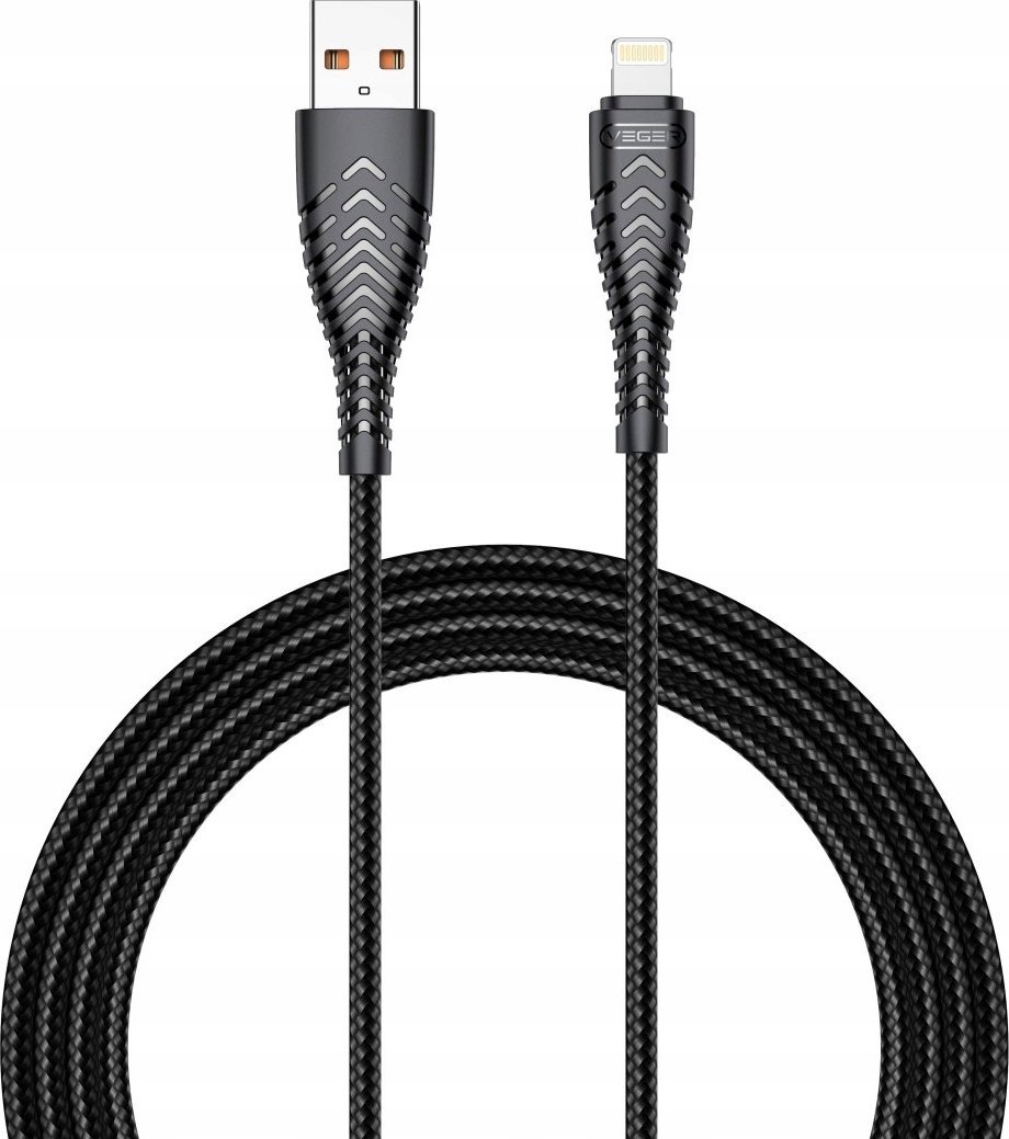 Kabllo karikimi Veger V105, USB A në Lightning, 1.2m, 2.4A, e zezë