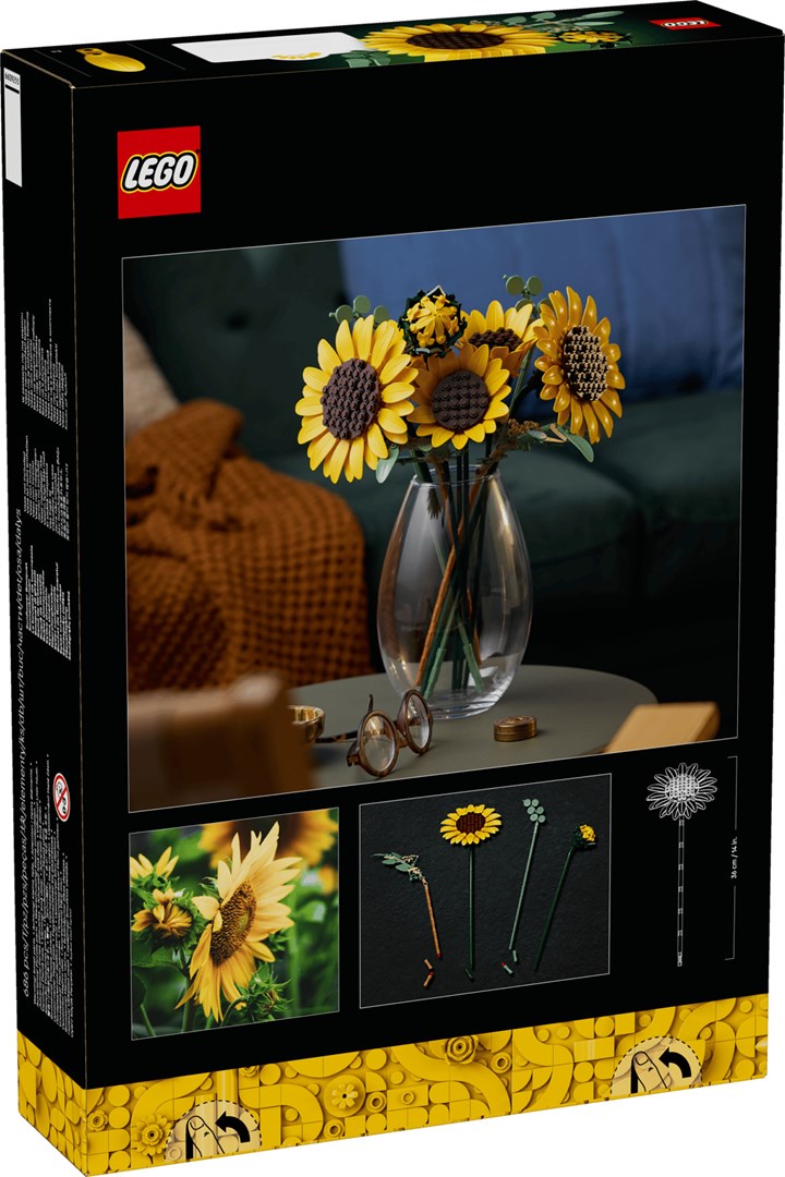 Set LEGO Botanicals Sunflowers, 686 copa, dekorativ, shumëngjyrësh