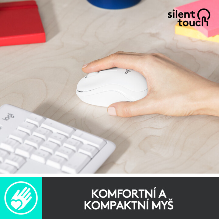Set Logitech MK295 Silent, i bardhë