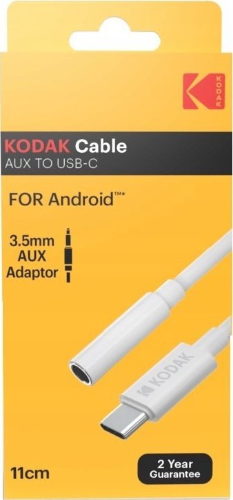 Адаптер аудио Kodak USB Type-C во 3.5mm, кабел 11cm, сребрен